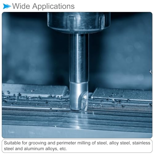 Image of Indexable End Mill, 3 Flutes 1 inch Cutting Diameter, 90 Degree BAP300R R0.8 for APMT1135 Carbide Insert - (Applications: for Steel Milling)