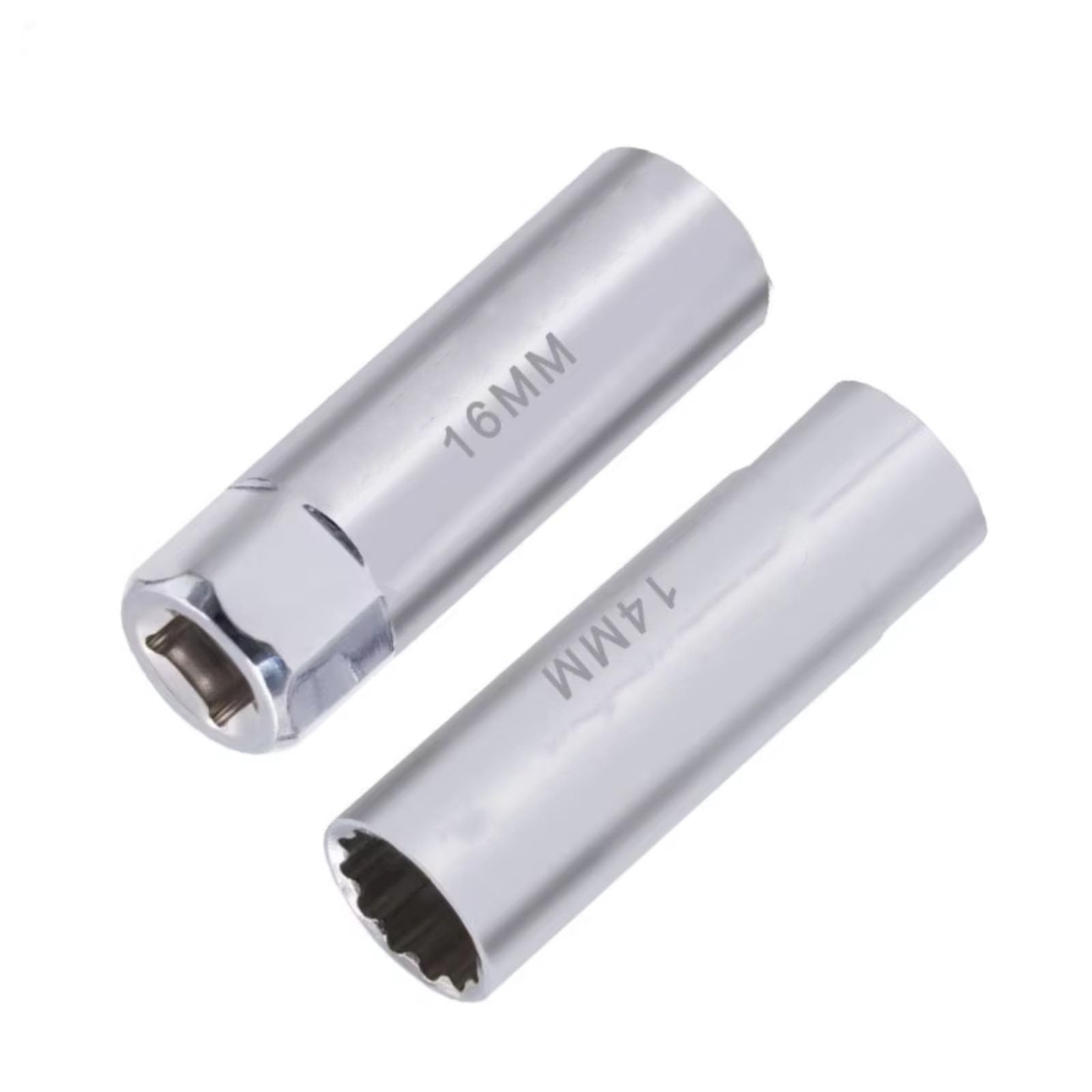 Llave bujía Encendido Llave para Bujías Coche Herramienta Reparación De Extracción De Enchufe De Bujía Magnética 3/8 12 Ángulos Finos Delgada para Pared(1set)