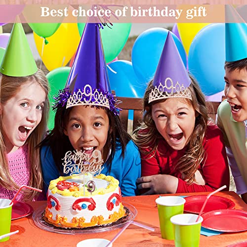9Th Birthday Decorations For Girl Including 9Th Birthday Sash, Birthday Crown For Girls, Numeral 9 Candle And Cake Topper, 9 Year Old Birthday Decorations For Girls Rose Gold Party Favor Supplies #TOP6