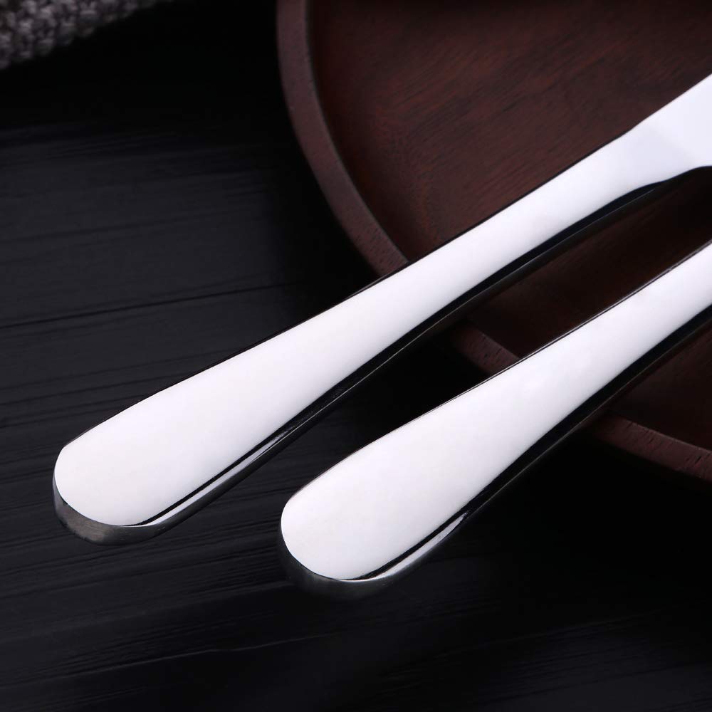 Meisha - Cuchillos de cena de acero inoxidable de 12 piezas, juego de cuchillos de mesa, juego de cubertería, pulido con espejo, ideal para el hogar, cocina, 8.9 pulgadas, plata