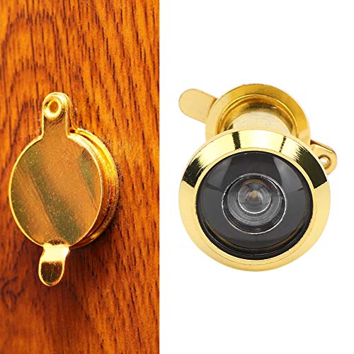 CHICIRIS Mirillas para Puerta, 2 Piezas Visor de Puerta, Ángulo de Visión de 220 Grados Anti-Robo, Mirilla con Cubierta Trasera para Seguridad en Hogar y Hotel, Color Dorado miniatura 4