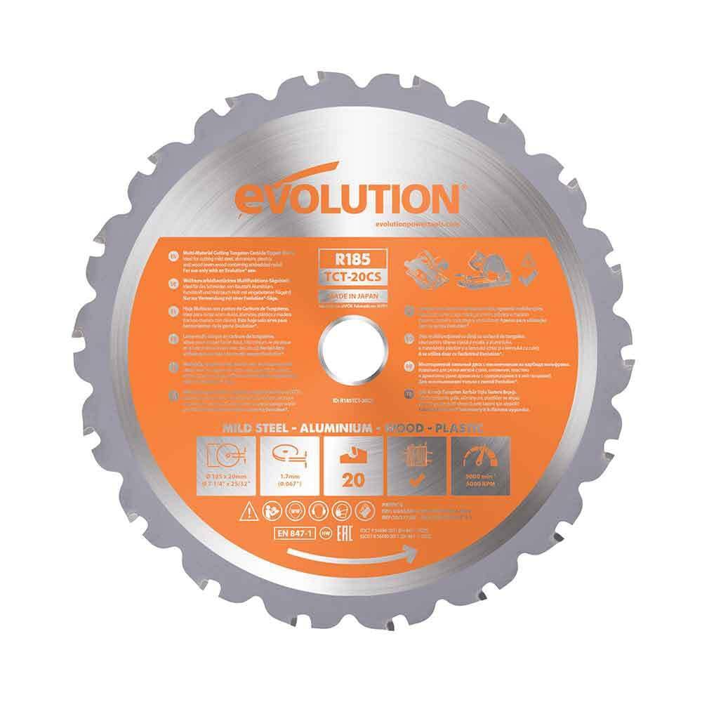 Evolution R185tct-20Cs 185Mm Multi-Material Circular Saw Blade Plastic