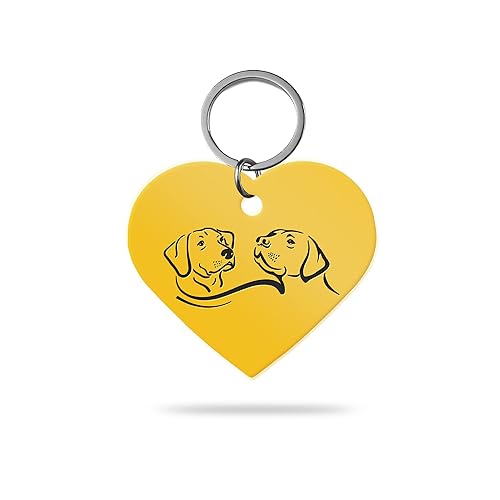 MACOS Engraved Personalised Heart Pet Tag for Dogs and Cats [Gold]