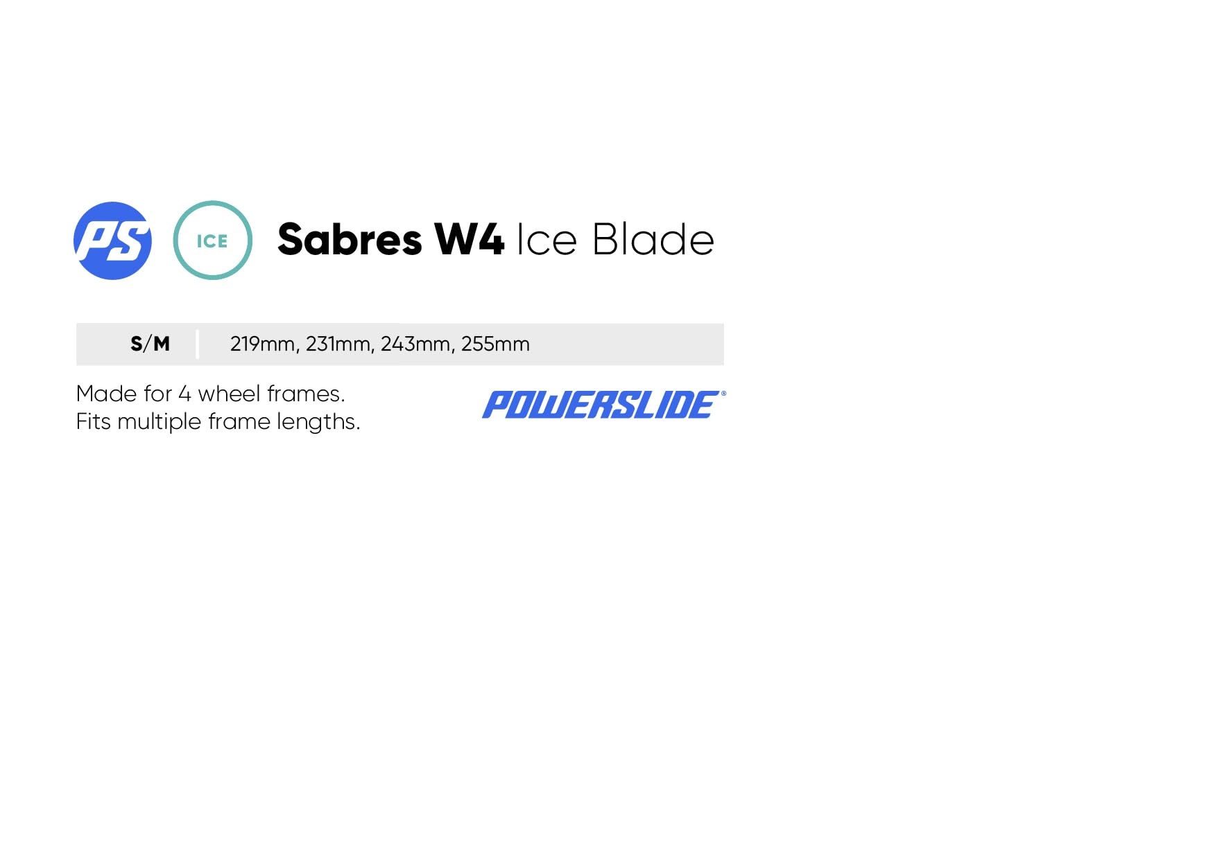 Powerslide Schlittschuh Sabres 4W Eiskufen für 4-Rollen Inline Skates, für Damen und Herren