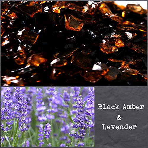 100% Soy, Highly Scented, Hand Poured Soy Candle, 8.1 Oz (Black Amber Lavender) #TOP2