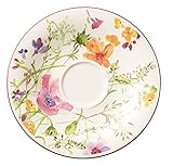 Villeroy & Boch Mariefleur Basic Kaffee-Untertasse, schöne Untertasse mit verspieltem Blumendekor aus Premium Porzellan, spülmaschinenfest, 16 cm
