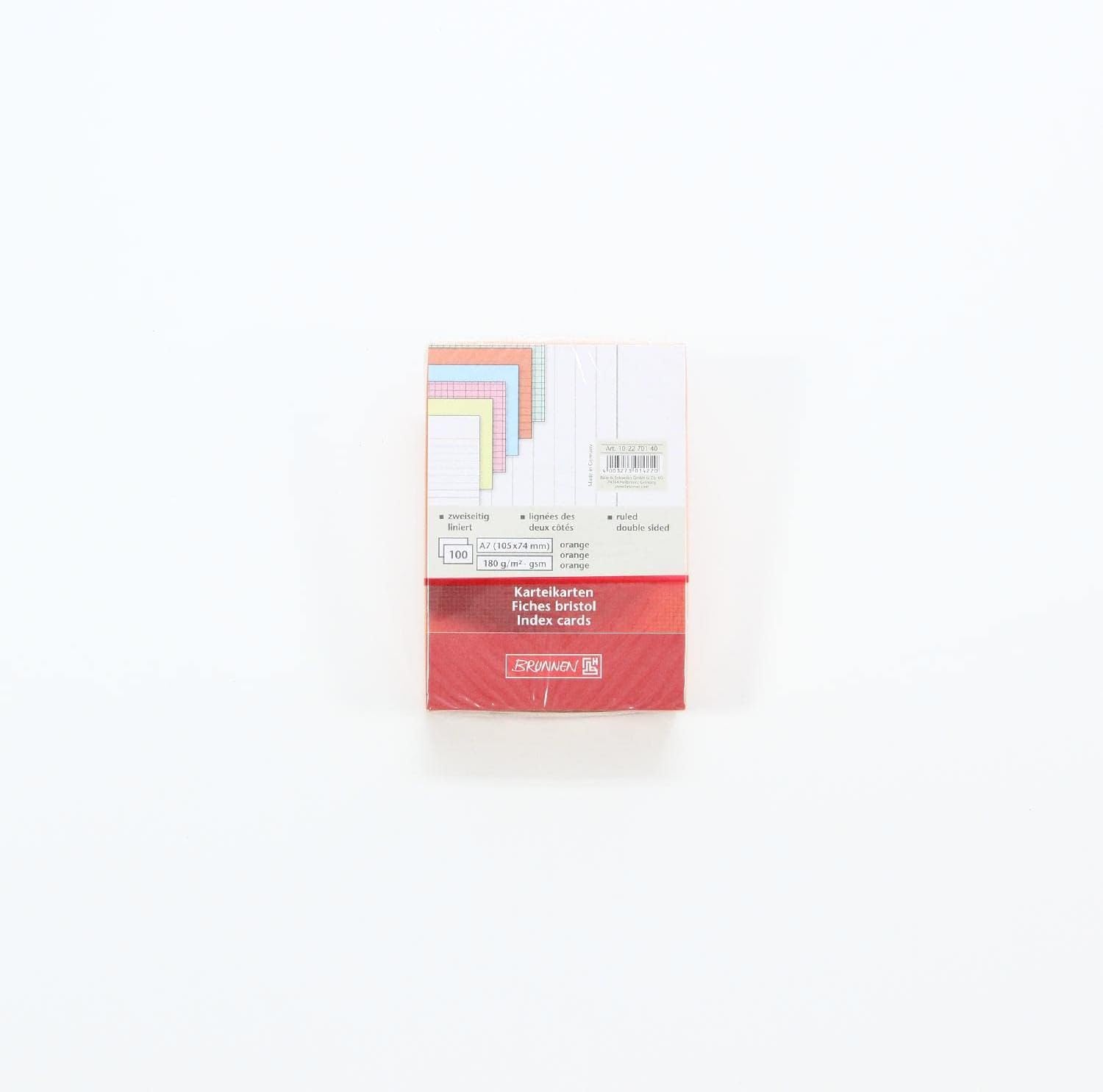 File Cards Lined A7 Orange