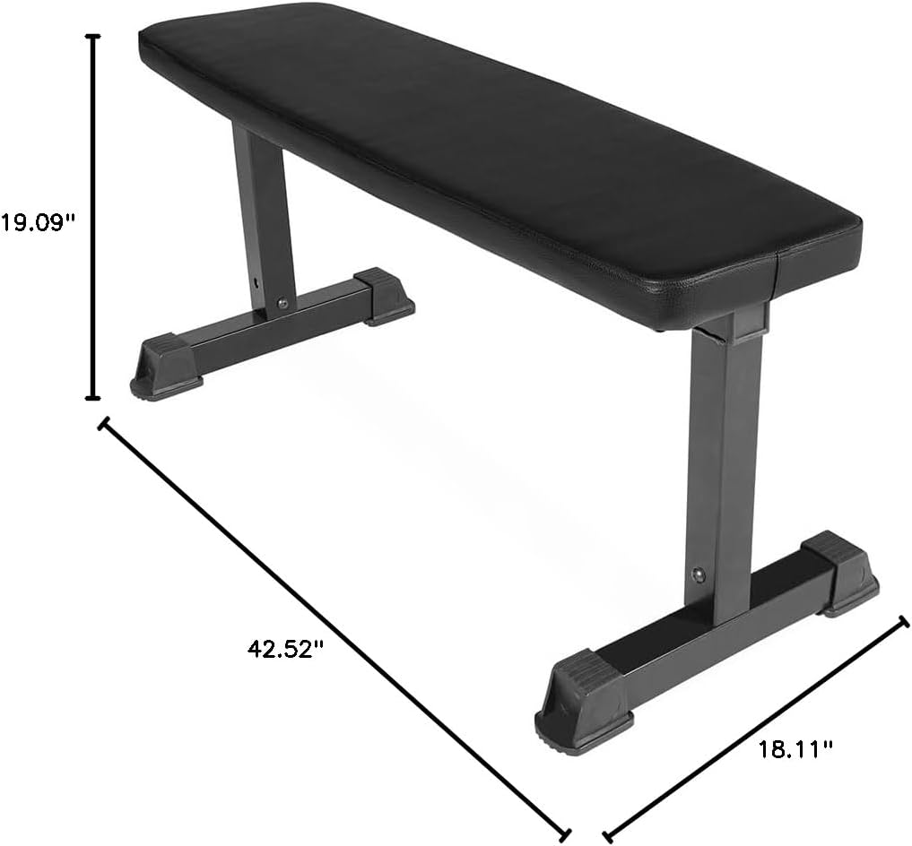 Flat Weight Bench Standard Weight Training Benches, Versatile Heavy Duty Strength Training Utility Exercise Bench Press for Sit Up, Abs, Dumbbell Home Gym Office Fitness Weight Training Equipment
