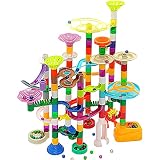 DSHMIXIA Marble Run for Kids Ages 4-8-12 150pcs Sturdy Building Toys Kids Games Marbles Run Track Am
