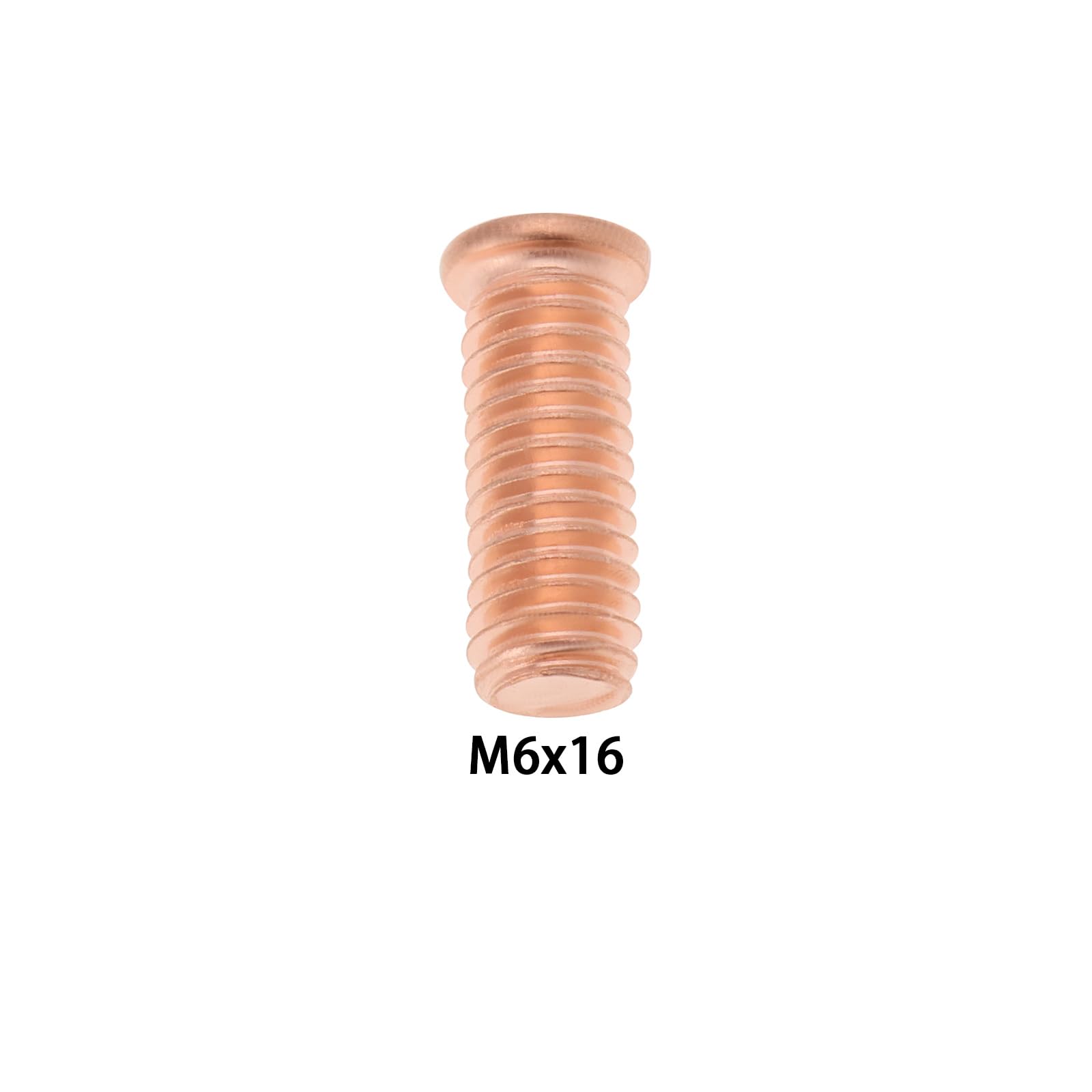 YINETTECH 200Pcs M6x16 Carbon Steel Copper Plated Stud Weld Spot Plated Copper Welding Screw Solder Point Nail Bolt or Capacitor Discharge - Image 4