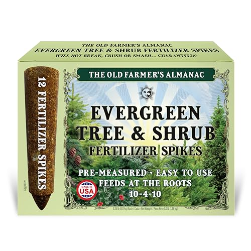 The Old Farmer's Almanac Evergreen Tree & Shrub Fertilizer Spikes, 10-4-10 (12 Spikes - 3.0 Lbs)