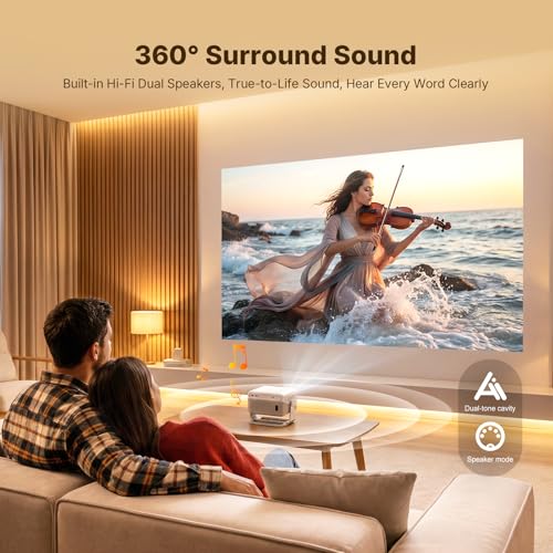 Image of Compatible with Netflix Smart Projector with Whale TV, Native 1080P Projector Supports 4K, Auto Focus & Auto Keystone, Dolby Audio, WiFi and Bluetooth Home Theater Projector