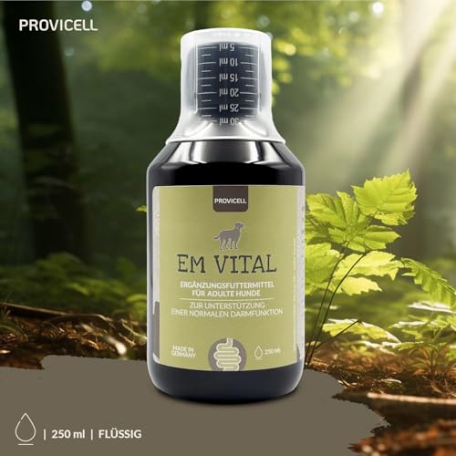 Provicell EM Vital Hund 250 ml – Premium Probiotika für Hunde flüssig - Unterstützung der Darmflora für Hunde – Fermentierte Pflanzenstoffe mit Mikroorganismen – Ohne Zusatzstoffe - Made in Germany