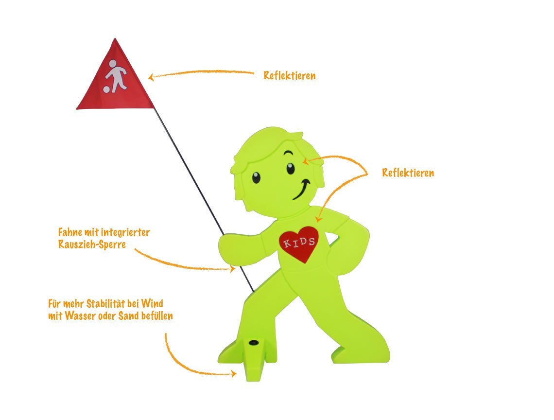 Figura de Advertencia con Bandera, indicador de Advertencia Reflectante para la Seguridad Infantil (1 Verde Y 1 Naranja.)