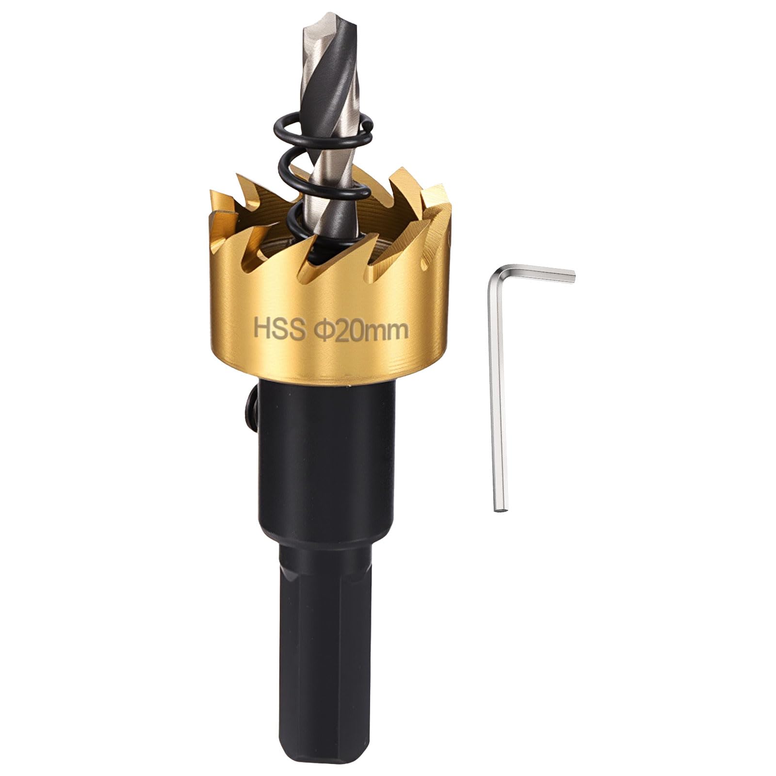 CoCud 25/32" (20mm) Hole Saw, 4241 High Speed Steel Hex Shank How Cutter - Cutting Tool for Thin Soft Metal Gypsum Board Plywood.Gold Tone