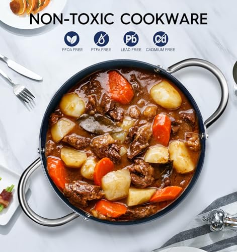 Michelangelo Stock Pot With Lid, 5 Quart Nonstick Cooking Pot, Ceramic Soup Pot Induction Compatible thumb #1