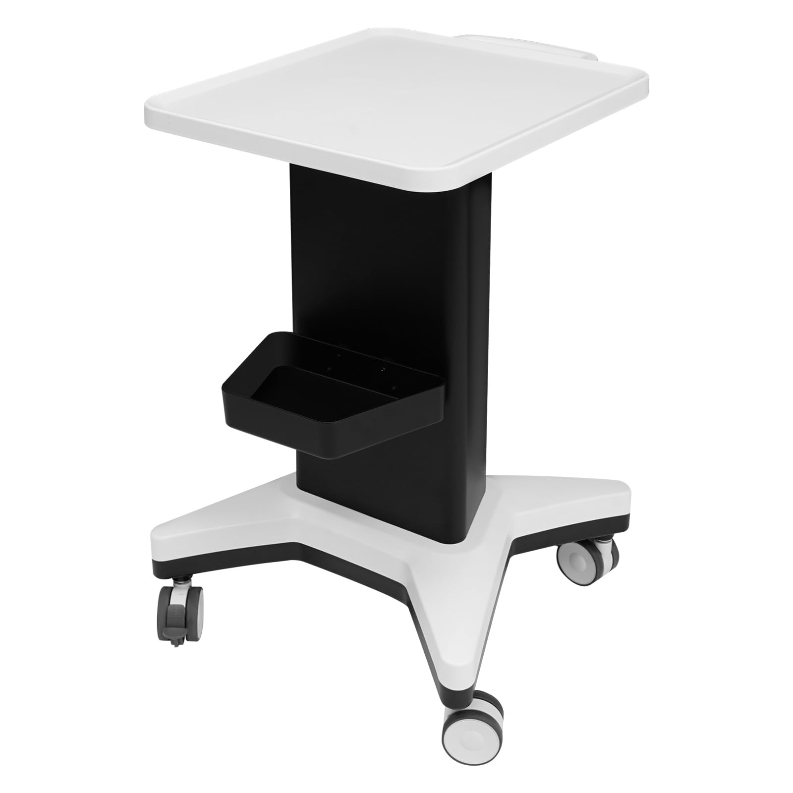 Beauty Salon Trolley Kosmetikwagen mit Universalrädern Laborwagen Geräterollwagen Schönheitswagen 45x40 cm Plattform 60 kg Belastbarkeit (Weiß+Schwarz)