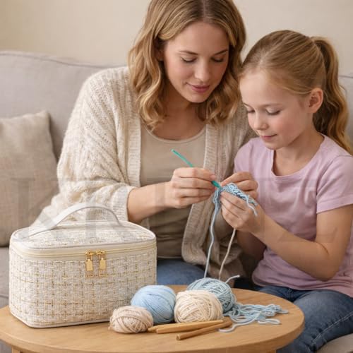 Image of KRENZ 59 Pcs Crochet Hook Set with Crochet Yarn Crochet Kit for Beginners Adults Travel Knitting DIY Crochet Supplies Portable Crochet Set Ergonomic Crochet Hooks Gift Set for Women Girls