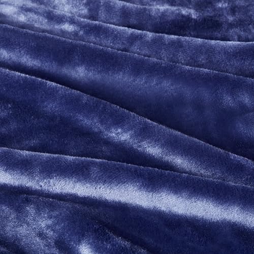 Image of Amazon Basics Throw Blanket, Ultra-Soft Flannel Fleece, Cozy for Couch Sofa Bedroom, Fade-Resistant, 50 x 60 Inches, Navy
