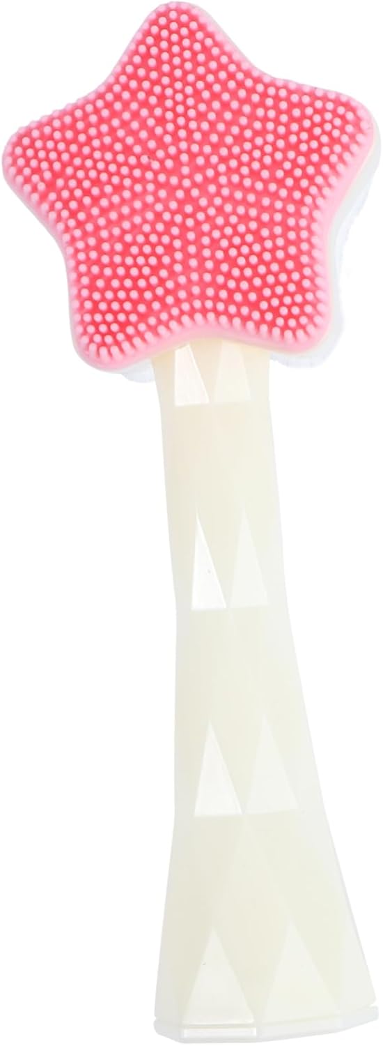 VICASKY Manual Facial Brush Soft Silicone Skin Care Massage Tool for Women Ergonomic Handle Multi Purpose Portable White Facial Cleansing Brush