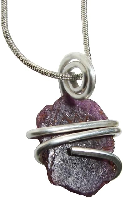 July Birthstone Pendant- Rare Merlin's Mine Blood Red Ruby Etched from the Merlin's Crystal Mine in Mysore, Karnataka, India! #8