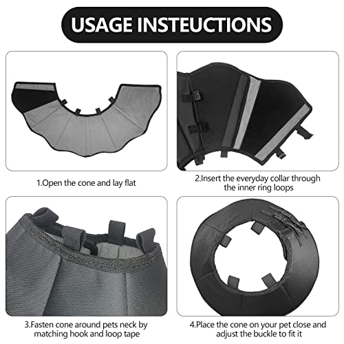 Dog Cone Collar For After Surgery, Soft Pet Recovery Collar For Dogs & Cats, Comfort Cone Collar Protective Collar For Large Medium Small Dogs, With Interior Made Of Comfortable Plush Material L #TOP5
