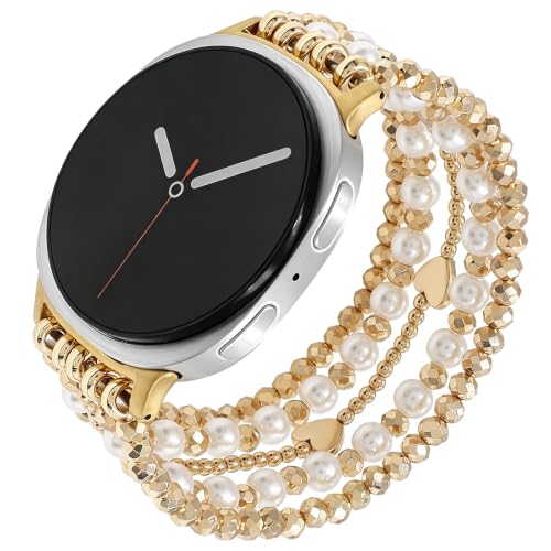 Bracelet élastique de perles Galaxy Watch 8 extensible et confortable pour femme