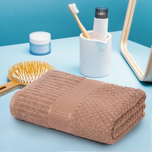 Image of Mush Hearth & Haven Bamboo Towels for Bath Large Size | 450 GSM Bamboo Bath Towel for Men & Women | Soft, Highly Absorbent & Quick Dry | 70 X 140 cms (Desert Sand)