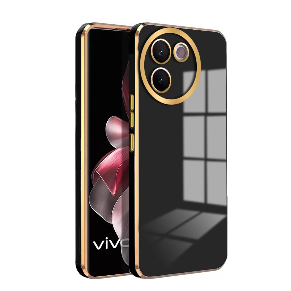 KARWAN®️ Luxury 6D Chrome Back Cover Case Compatible for Vivo V30E |Slim Shockproof Soft TPU | Raised Lips Protection | Camera Protection | Stylish Back Case and Cover | -Black (B0D5H9FHWX) Amazon Price History, Amazon Price Tracker