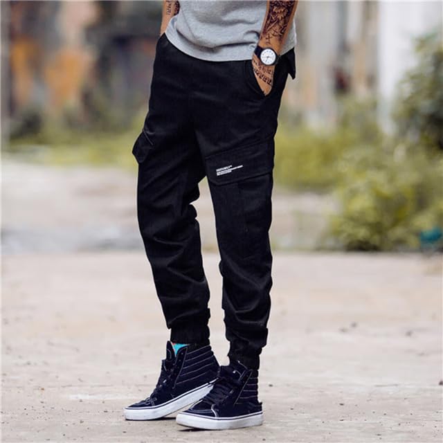 Men Streetwear Mens Jeans Jogger Pants Youth Casual Ankle Boot Cut European Drop3