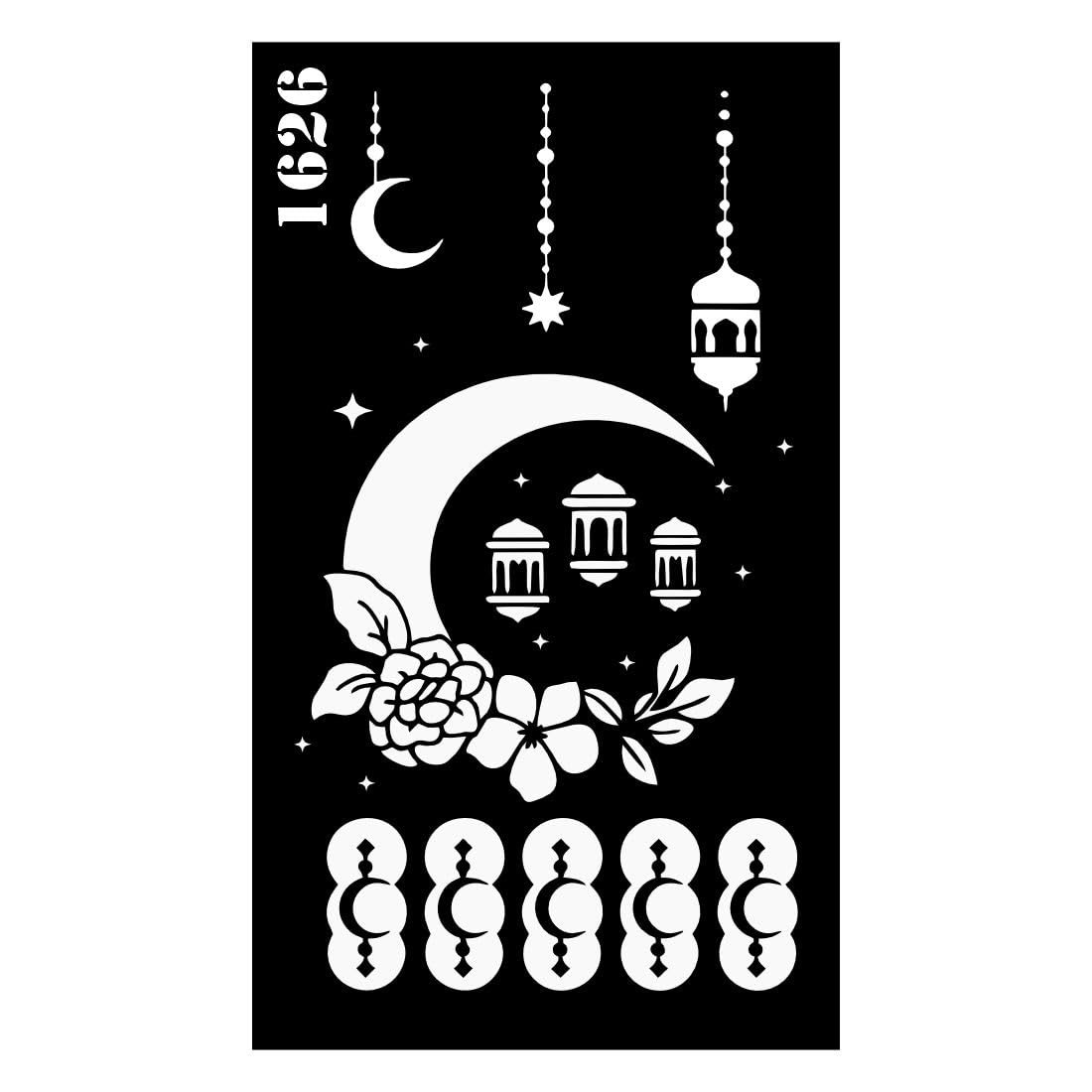Crescent Moon Mosque Eid Mehndi Stencil Designs for ramdan Prayers-picture-39
