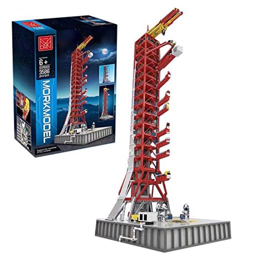 Bulokeliner Teknik 3586 st Aerospace Series monteringsmodell, Apollo Launch Pad byggsats, kompatibel med Lego 21309 NASA Apollo Saturn V.
