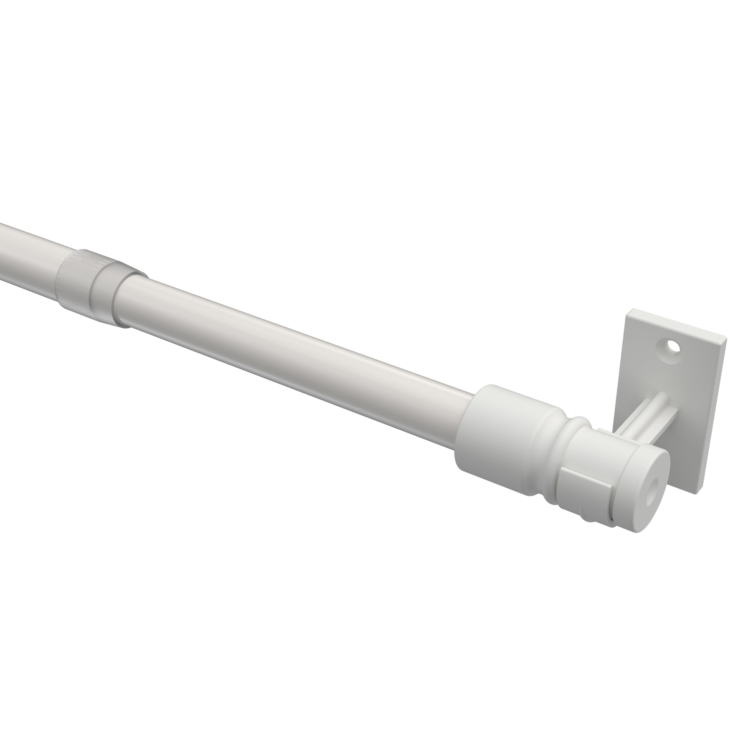 INTERDECO MyDeco/Disque de tringles Extensible Blanc dans Diamètre 12 mm, Métal, 55-85 cm
