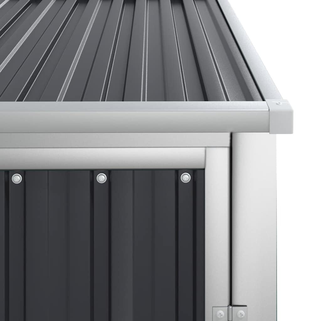 Metalowa szopa ogrodowa 88x89x161 cm stal ocynkowana | Szary Antracyt, Pochylony sufit, Ergonomiczny uchwyt, Przechowywanie na zewnątrz