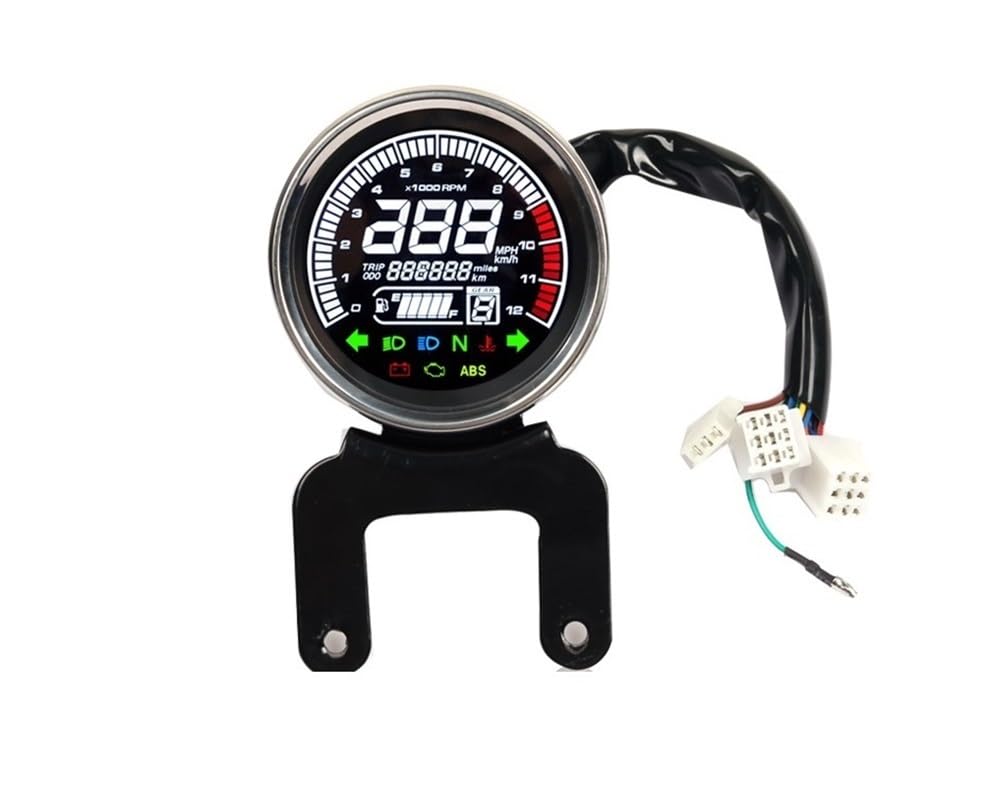 Contagiri contachilometri Contagiri Moto 12V Retroilluminazione A LED Per Tachimetro Digitale Temperatura Misuratore Carburante Indicatore Di Livello Moto