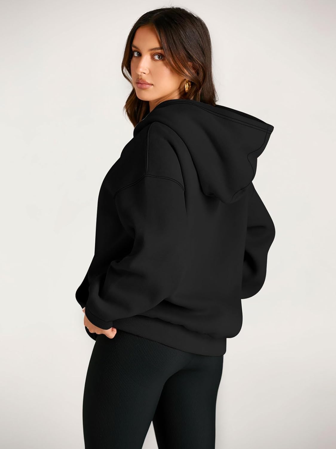 Hoodie Damen Kapuzenpullover Oversize Casual Pullover Sweatshirt Langarm Baumwolle Pulli Herbst Winter Hoody mit Tasche