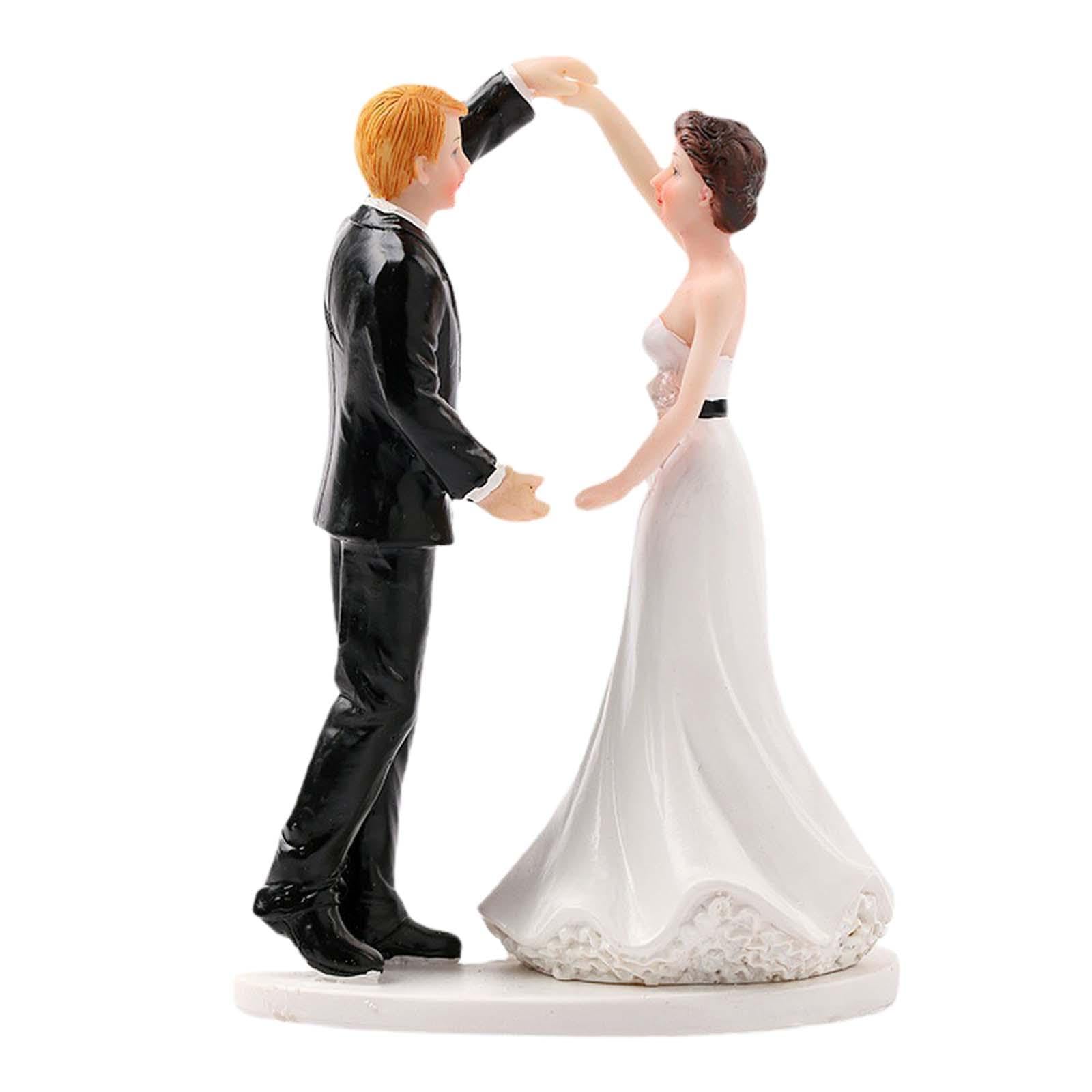 Figurines de gâteaux mariage en résine peinte à la main haut de gamme