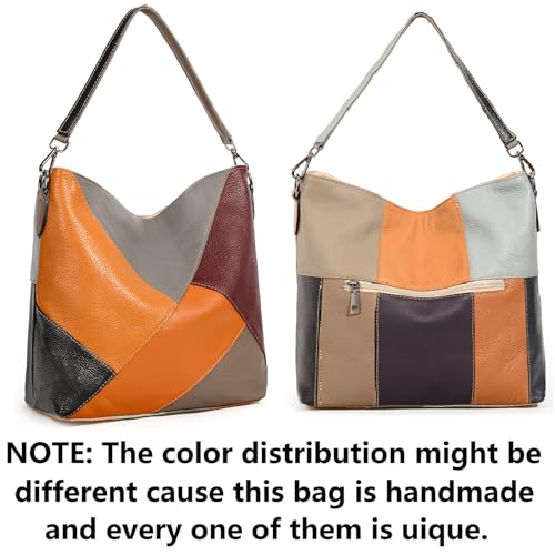 Image of YALUXE Women's Real Leather Shoulder Bags Hobo Handbags Purse Crossbody Bag