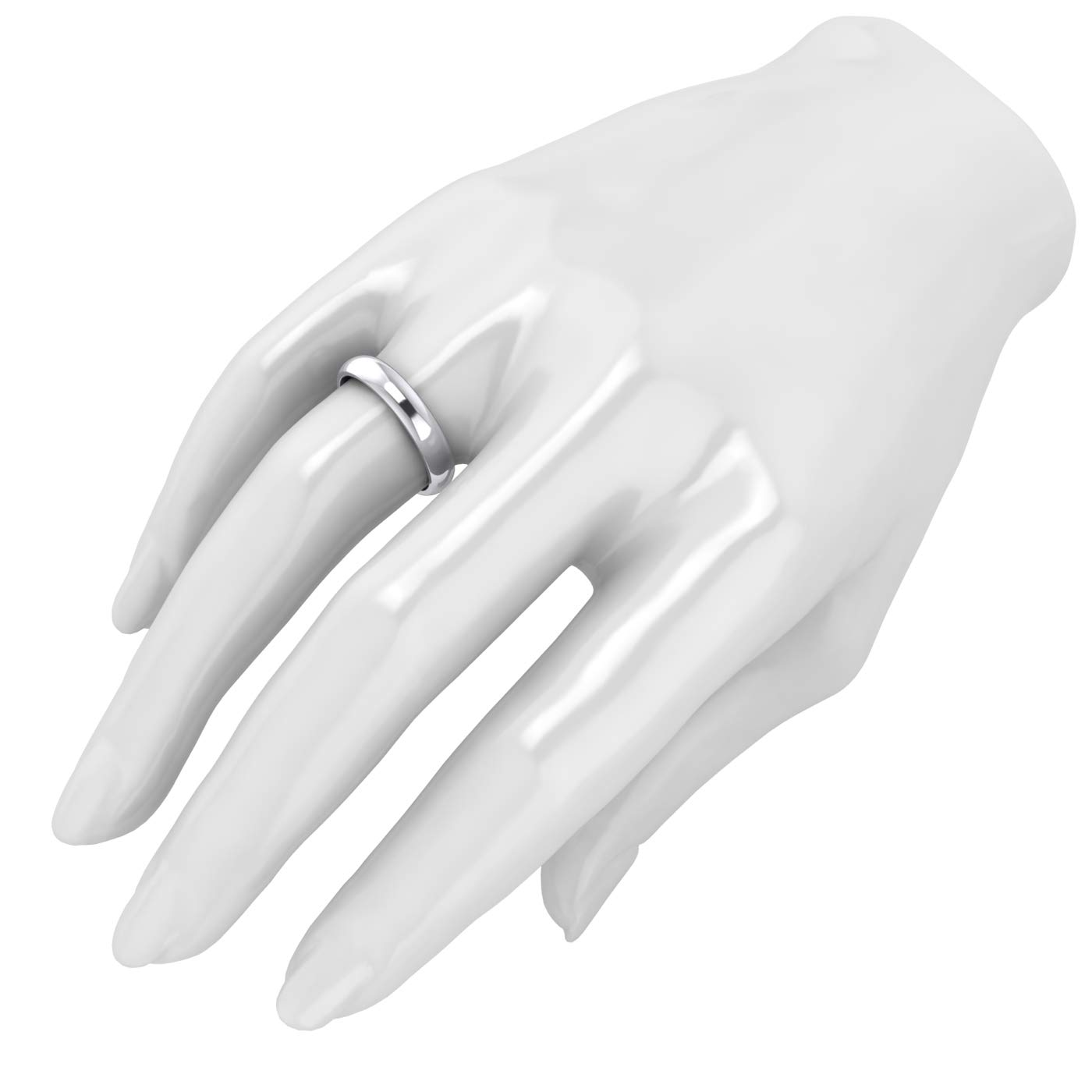 Bague de Mariage en Argent Sterling 4 mm Lourd Finition polie Unisexe