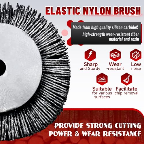 Image of Replace Restore WRBW80 80 Grit Nylon Brush Abrasive Drawing Wire Wheel Wood Timber Cleaning Texturing Compatible with All Restore, Porter Cable, Craftsman Drum Sander Tools for Woodworking