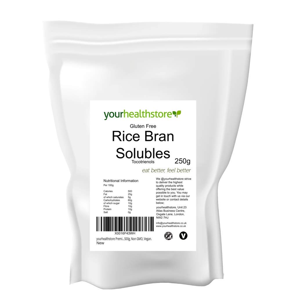 yourhealthstore Rice Bran Solubles 250g, Tocotrienols, Gluten Free, All Natural, Vegan (Recyclable Pouch).