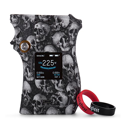 Smok Mag Kit Silikon Hülle Cover Shield Wrap Skin für Rechtshänder SMOK Mag 225W Mod (Skull Black)