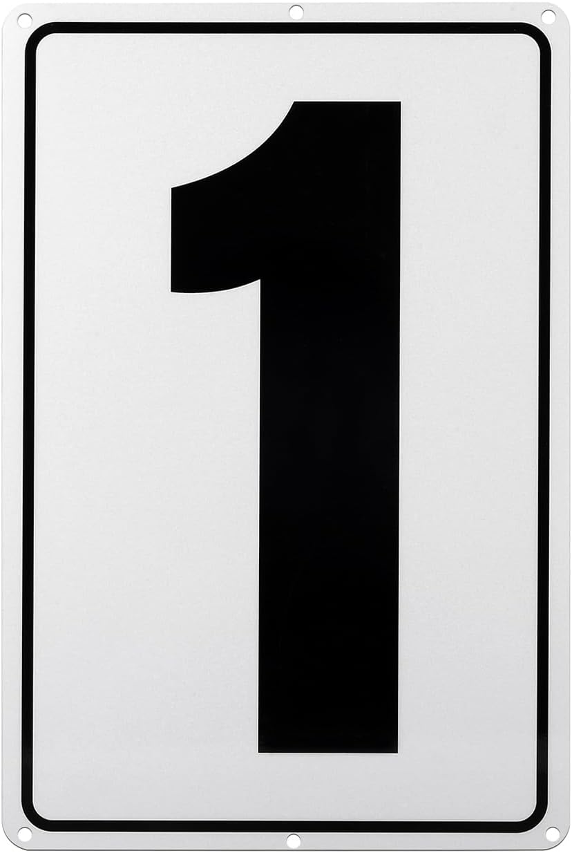 Kichwit Metal House Numbers Address Sign Reflective Aluminum Mailbox Number, 10 x 7 Inches, Number 4