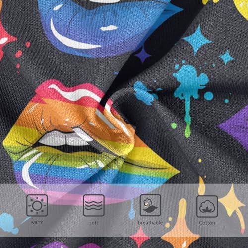 Wusikd Rainbow Girls' Underwear Cotton Colored Lips Girls Briefs Soft Toddler Underwear 2T3