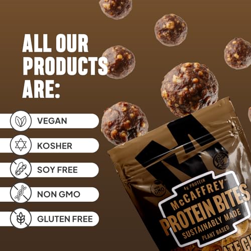 McCaffrey Protein Bites – Chocolate Chip Cookie Dough Flavor – 3 Multi-Serving 4oz Bags – 4g of Protein per Serving – Gluten-Free, Vegan, High Fiber Energy Snack for Active Families