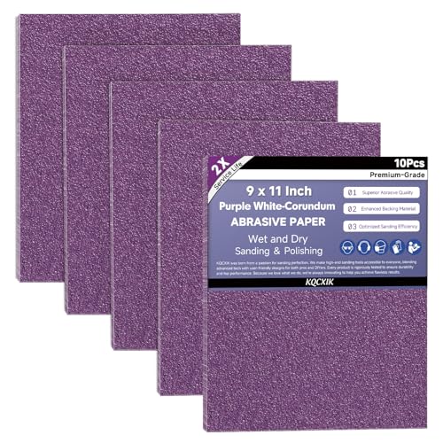 KQCXIK 10-Sheet Premium White Corundum Wet Dry 80 Grit Sandpaper