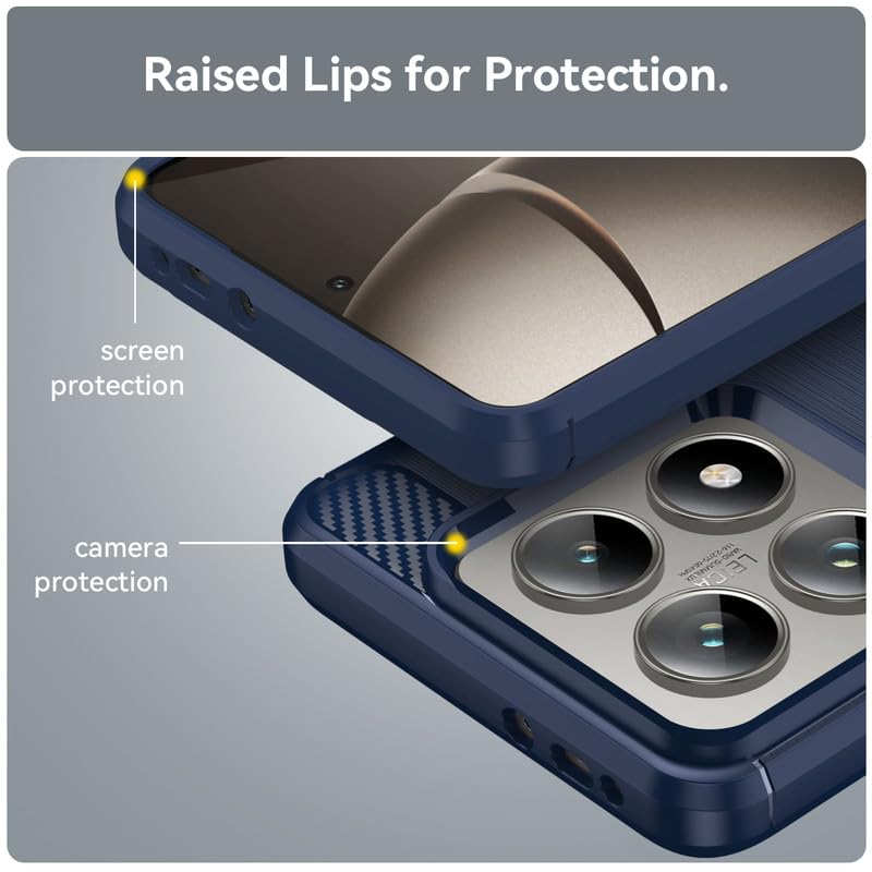 Image of Hybrid Carbon Fiber Back Case for Xiaomi Mi 14T Pro (Blue)