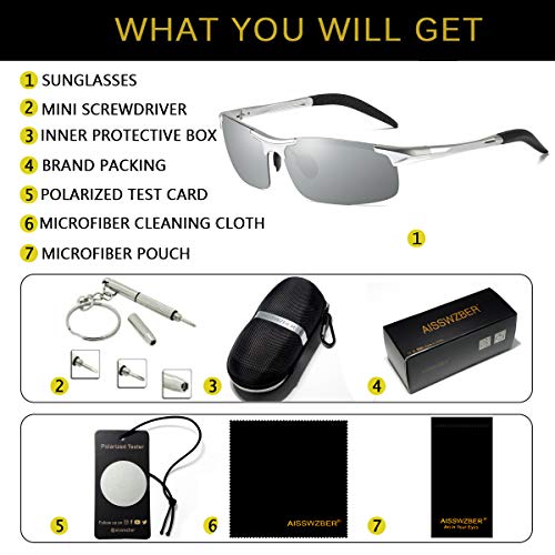 Image of Mens Sports Polarized Sunglasses Driving Metal Frame UV Protection Sunglasses For Men 8177