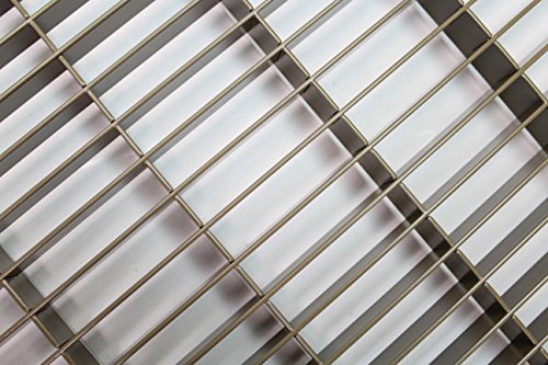 Grille de sol 20,3 x 76,2 cm marron à lames fixes pour ventilation