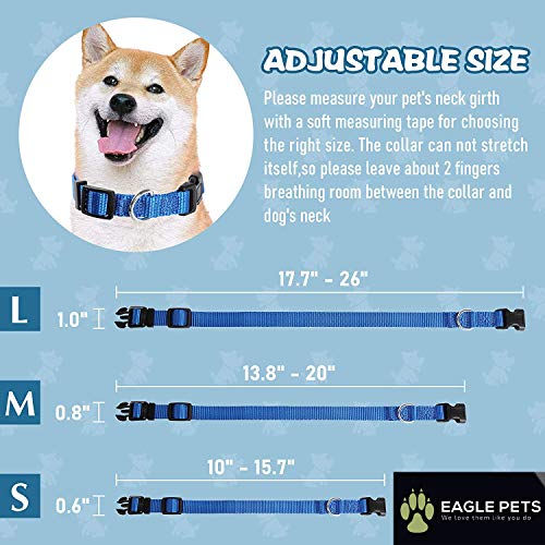 Image of Dog Collar and Leash Set, Adjustable Nylon Collar with Leash for Small Medium and Large Dogs, Quick Release and Breathable Collar for Puppies (Small, Blue)